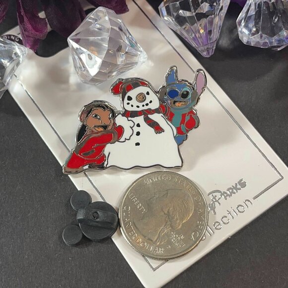 Disney Lilo Stitch Trading Pin Christmas Snowman Brooch Lapel Pin Jewelry Badge - Picture 2 of 5
